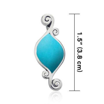 Organic Form Inlay Stone Silver Pendant TPD3570 - Jewelry
